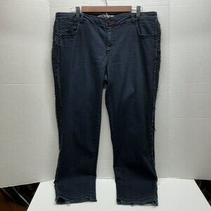 SZ.14 JEANS Peace Love World Reverse Tuxedo Jeans-Black A310541